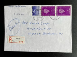 NETHERLANDS 1979 REGISTERED LETTER VAALS TO AMSTERDAM 22-11-1979 NEDERLAND AANGETEKEND - Briefe U. Dokumente