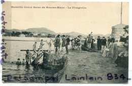 - MARSEILLE - Grand Bain Du Roucas Blanc, La Plongoire, Carte Rare, écrite, 1910, Super Animation, Coins Ok, TBE, Scans. - Endoume, Roucas, Corniche, Beaches