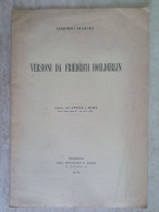 Lorenzo Bianchi Versioni Da Friedrich Hoelderlin Estratto Da Atene E Roma Stabilimento Tipografico Ariani Firenze 1922 - Gesellschaft Und Politik