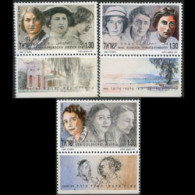 ISRAEL 1991 - Scott# 1076-8 Famous Women Tab Set Of 3 MNH - Unused Stamps (without Tabs)