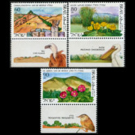 ISRAEL 1990 - #1052-4 Nature Reserves Tab Set Of 3 MNH - Unused Stamps (without Tabs)