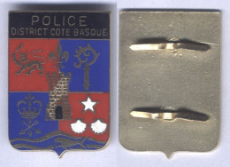 Insigne De La Police Du District De La Côte Basque - Politie En Rijkswacht