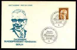 BERLIN 1972 - Michel Nr. 429 - FDC - Bundespräsident Dr. Gustav Heinemann - 1971-1980