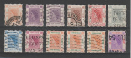 HONG-KONG:  1954/60  ELIZABETH  II°  -  LOT  12  USED  STAMPS  -  YV/TELL. 176//187 - Used Stamps