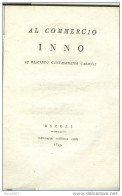 INNO AL COMMERCIO, DI GIACINTO CANTALAMESSA CARBONI, ASCOLI  1819, Pagg.32, - Théâtre