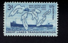 203708061 1955 SCOTT 1069 (XX) POSTFRIS MINT NEVER HINGED  - Soo Locks - SHIP - MAP - Neufs