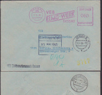 DDR ZKD AFS =060= DESSAU VEB ELMO - Werk Elektromotorenwerk Doppelbrief N. Berlin-Lichtenberg - Lettres & Documents