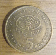 Masedonia, Year 1995, Used; 5 Dinare - Macédoine Du Nord