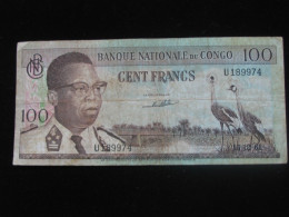 100 Francs 1961 - Banque National Du Congo  **** EN ACHAT IMMEDIAT **** - Republic Of Congo (Congo-Brazzaville)