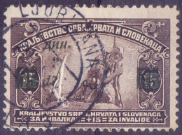 JUGOSLAVIA - ERROR OVPT. INVALIDS "3 Din" BROKEN - O - 1922 - Geschnittene, Druckproben Und Abarten