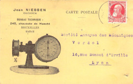 Belgique Belgie Carte Postale Privée Illustrée D'un Appareil De Mesure De L'Ingénieur Jean Niessen De Bruxelles 1911 - Old Professions