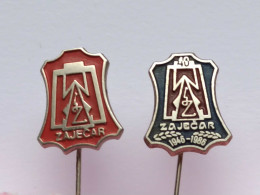 BADGE Z-98-13 - 2 PINS - ZAJECAR, SERBIA, TEXTILE INDUSTRY, TEXTIL, Industrie Textile - Lots