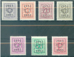 BELGIUM - 1954-1955 - MH/* - LION HERALDIQUE -  COB PRE645-651 - Lot 25933 - Typos 1951-80 (Chiffre Sur Lion)