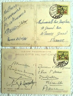 2 CPA VATICAN ROME ITALIE Tàd 1932 1933 Citta Del Vaticano Poste Timbre Ajout Surcharge - Lettres & Documents