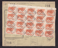 DDFF 159 - Timbres Chemin De Fer En MULTIPLES - Bloc Bdf De 20 X 0.80 F - S/ Bulletin D'Expédition - Gare De BINCHE 1950 - Documenten & Fragmenten