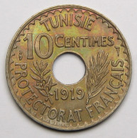 TRES RARE EN L'ETAT : 10 Centimes Tunisie En-Naceur, 1919, Cupro-nickel - Túnez