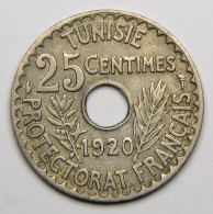 Tunisie, 25 Centimes En-Naceur, 1920, Cupro-nickel - Túnez