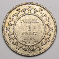 Tunisie, Protectorat Français, 1 Franc En-Naceur, 1916 A, Date "١٣٣٥", Argent - Tunisie