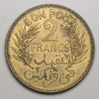 Tunisie, Protectorat Français, Bon Pour 2 Francs, Sans Le Nom Du Bey, 1921 - Túnez