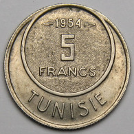 Tunisie, Protectorat Français : 5 Francs 1954 - Túnez