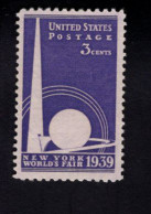 206995847 1939 SCOTT 853 (XX) POSTFRIS MINT NEVER HINGED- New York World Fair - Ungebraucht