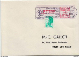 Postal History Cover: France With Automatic Stamp, Cover From 20.09.1982 - 1981-84 Types « LS » & « LSA » (prototypes)