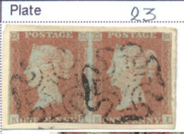 Ua674:  One Penny Red : Imperforated : K__H/I   - Plate 23 - Used Stamps