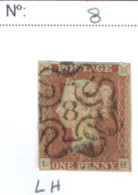 Ua799:  Red Penny  With Maltese Cross With N° 8 :  L__H - Oblitérés