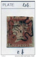 Ua489: Penny Red : Imperf. SG#8:  Plate 44 : E__A :  4 Margins - Gebraucht