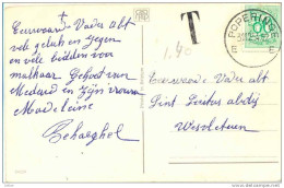 _R749: Nieuwsjaarskaart... Met N° 857: E POPERINGE E + Getakseerd: T-stempel + Aanduiding : 1,40 ( Geen Strafport Geïnd) - 1951-1975 Lion Héraldique