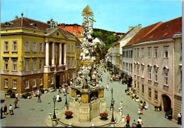 46770 - Niederösterreich - Baden , Hauptplatz Mit Rathaus Und Pestsäule , Fußgängerzone - Gelaufen  - Baden Bei Wien