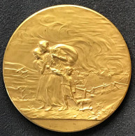 Superbe Bronze Doré Oeuvre Nationale Des Orphelins De La Guerre (Paul Dubois, Fonson & Cie) - Sonstige & Ohne Zuordnung