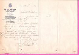 Papier à Lettre Armoirié Hôtel Avenida 41 Rue Du Colisée à Paris Rond Point Des Champs Elysées 1913 - 1900 – 1949