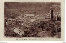 66 ARLES SUR TECH Vers Amélie Les Bains Vue Générale Et Les Deux Clochers VOIR DOS - Amélie-les-Bains-Palalda