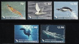 2013 Ross Dependency Wildlife: Snow Petrel, Adelie Penguin, Krill, Crabeater Seal, Blue Whale Set (** / MNH / UMM) - Faune Antarctique