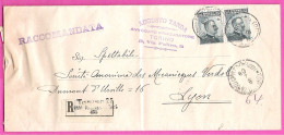 Italie Italia Pli Recommandé Raccomandata Torino 1908 Pour Lyon Avis De Liquidation - Storia Postale