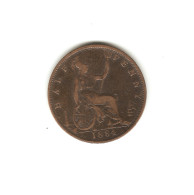 244/ Grande-Bretagne : Victoria : 1/2 Penny 1884 - Autres & Non Classés