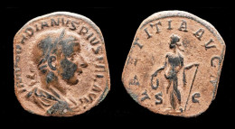 Gordian III AE Sestertius Laetitia Standing Left - Les Julio-Claudiens (-27 à 69)