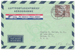 Best Berlin Aerogramme Used 1955 To USA Michel LF6 Cat 600 Euros - Airmail