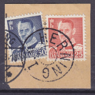 Denmark Mi. 308 III Stjernestempel Star Cancel (0524) HERNING 1. (Underlagt HERNING) 2x King Fr. IX. Stamps - Used Stamps