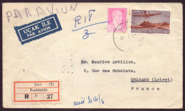 Turquie, Enveloppe Recommandée, Enveloppe Du 28 Février 1950 De Sisli Pour Orléans - Altri & Non Classificati