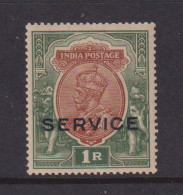 INDIA - 1912-13 George V Official Opt Service 1r Hinged Mint - 1911-35 King George V