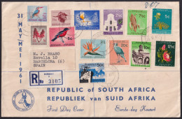 F-EX39619 SOUTH AFRICA 1961 DEFINITIVE REGISTERD COVER TO SPAIN.   - Lettres & Documents