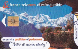 F1097  11/2000 - BURALISTE " Montagne " - 50 SO3 - (verso : N° Espacées - Deux Lignes Vers Droite) - 2000