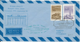 Hungary Air Mail Flight Cover Malev Budapest - Athen 10th Anniversary 10-9-1973 - Brieven En Documenten