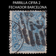 Isabel II.1865.4cu Parrilla Cifra 2 BARCELONA+ FECHADOR.Edifil 75 - Otros & Sin Clasificación