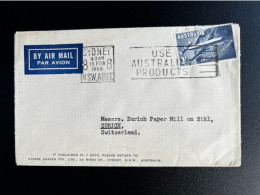 AUSTRALIA 1958 AIR MAIL LETTER SYDNEY TO ZURICH 15-02-1958 AUSTRALIE - Briefe U. Dokumente