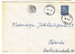 Finlande - Lettre De 1955 - Oblit Karijoki - Avec Cachet Rural 4046 - - Brieven En Documenten
