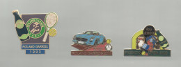 PINS PIN'S SPORT TENNIS 773 PERRIER COQ AUTO MERCEDES LOT 3 PINS - Tennis