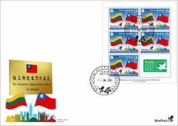 Lithuania Litauen Lettonie 2023 Taiwanese Representative Office In Lithuania Taipei-2023 Exhibition BeePost Sheetlet FDC - FDC